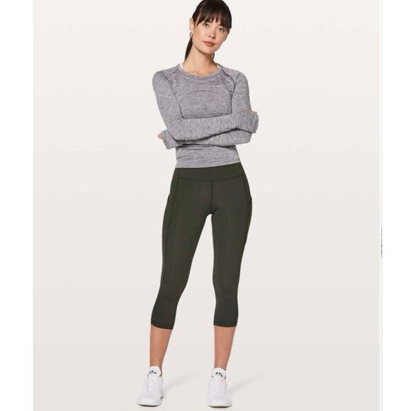 Lululemon Athletica Pants - Lululemon Speed Up Crop 21” Evergreen Green Size 6 EUC Run Tight Leggings